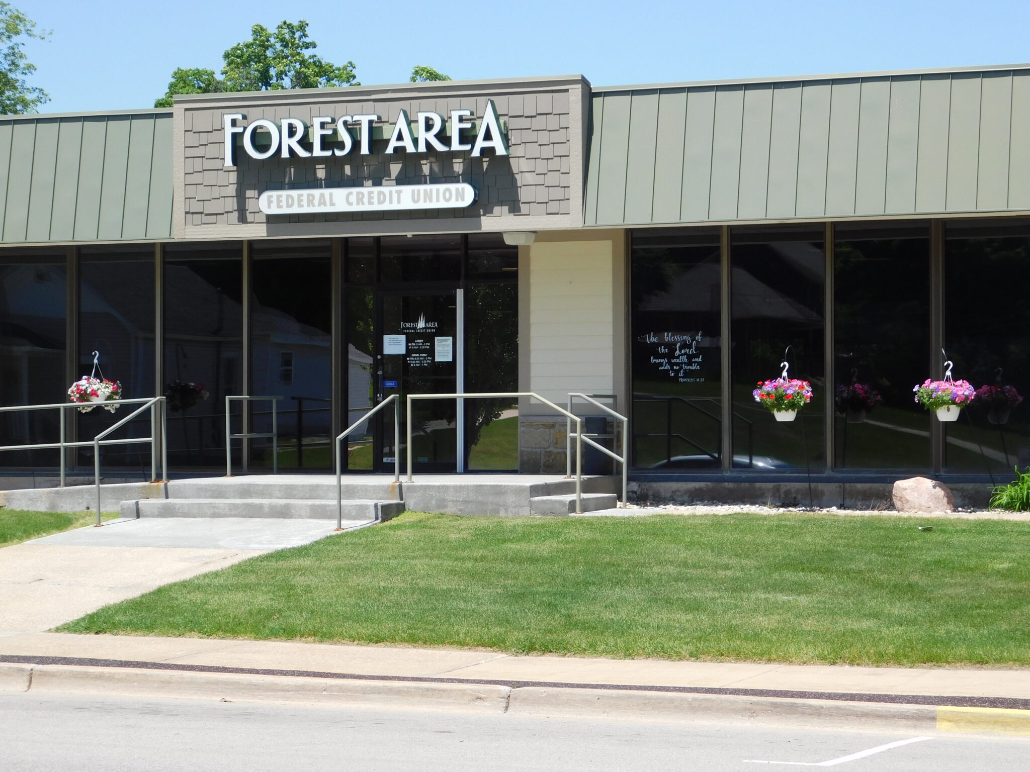 the outside of the Forest Area Federal Credit Union Branch in Manton