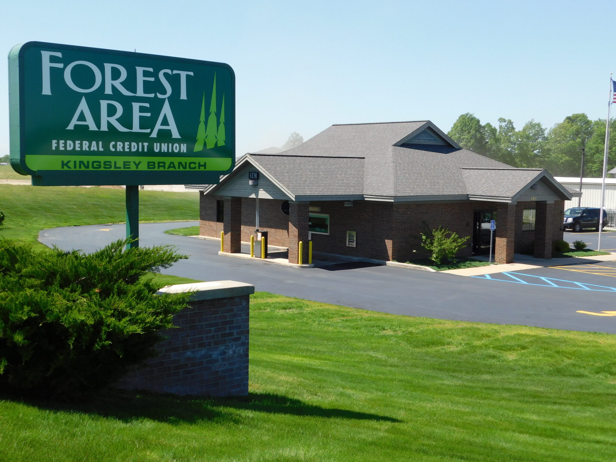 the outside of the Forest Area Federal Credit Union Branch in Kingsley