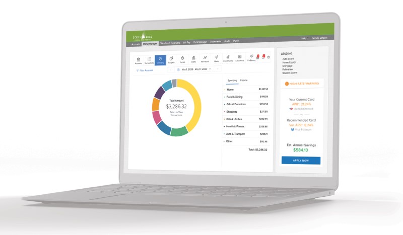 Laptop showing Money Map tool