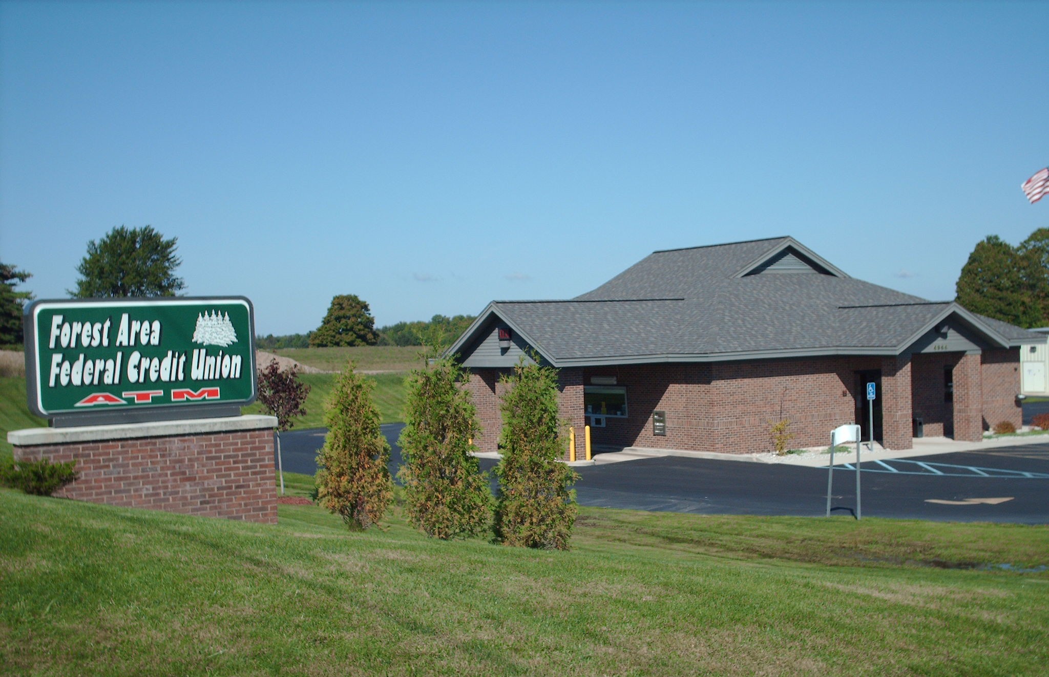 outside image of the Kingsley branch of Forest Area Federal Credit Union